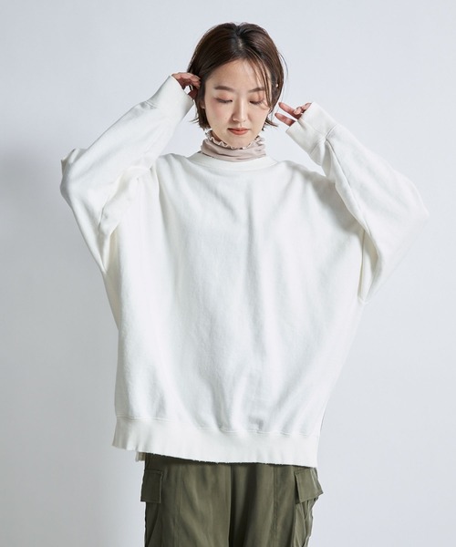 DouDou(ドゥドゥ)の「オゾン加工ダメージスウェット(スウェット・レディース・オフホワイト/チャコールグレー/ライトグレー・FREE)」の15枚目の写真