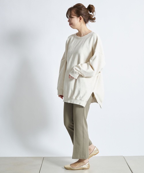 DouDou(ドゥドゥ)の「オゾン加工ダメージスウェット(スウェット・レディース・オフホワイト/チャコールグレー/ライトグレー・FREE)」の18枚目の写真