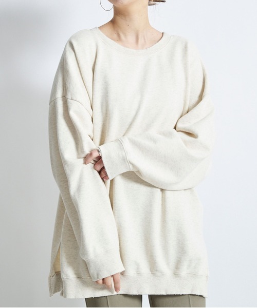 DouDou(ドゥドゥ)の「オゾン加工ダメージスウェット(スウェット・レディース・オフホワイト/チャコールグレー/ライトグレー・FREE)」の19枚目の写真