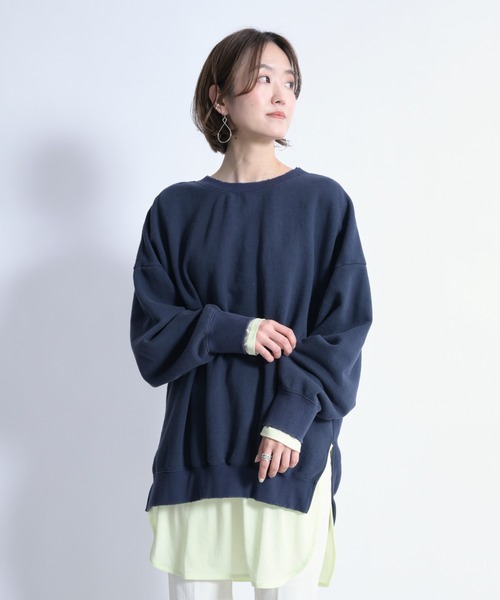 DouDou(ドゥドゥ)の「オゾン加工ダメージスウェット(スウェット・レディース・オフホワイト/チャコールグレー/ライトグレー・FREE)」の5枚目の写真