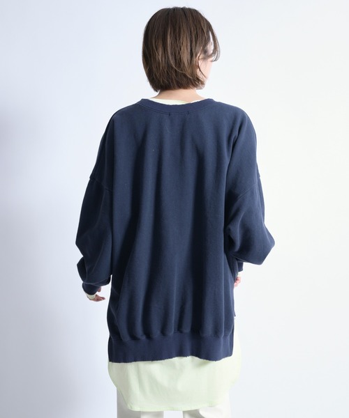 DouDou(ドゥドゥ)の「オゾン加工ダメージスウェット(スウェット・レディース・オフホワイト/チャコールグレー/ライトグレー・FREE)」の8枚目の写真