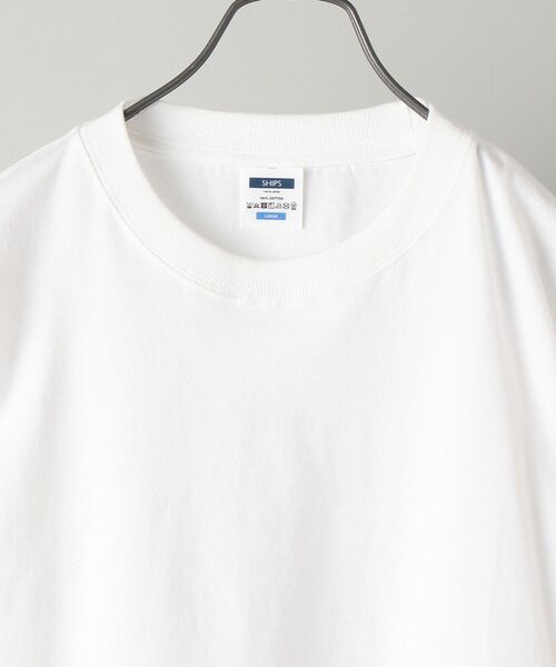 SHIPS（シップス）の「【WEB限定】SHIPS: マイクロ SHIPSロゴ ロングスリーブ Tシャツ (ロンT)（Tシャツ/カットソー・メンズ・ホワイト/ブラック/ベージュ/ネイビー/ラベンダー・MEDIUM/LARGE/X-LARGE）」の8枚目の写真