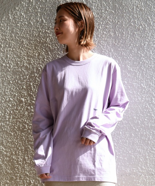 SHIPS（シップス）の「【WEB限定】SHIPS: マイクロ SHIPSロゴ ロングスリーブ Tシャツ (ロンT)（Tシャツ/カットソー・メンズ・ホワイト/ブラック/ベージュ/ネイビー/ラベンダー・MEDIUM/LARGE/X-LARGE）」の5枚目の写真