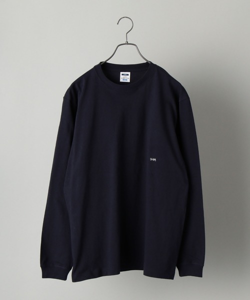 SHIPS（シップス）の「【WEB限定】SHIPS: マイクロ SHIPSロゴ ロングスリーブ Tシャツ (ロンT)（Tシャツ/カットソー・メンズ・ホワイト/ブラック/ベージュ/ネイビー/ラベンダー・MEDIUM/LARGE/X-LARGE）」の2枚目の写真