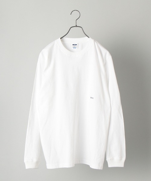 SHIPS（シップス）の「【WEB限定】SHIPS: マイクロ SHIPSロゴ ロングスリーブ Tシャツ (ロンT)（Tシャツ/カットソー・メンズ・ホワイト/ブラック/ベージュ/ネイビー/ラベンダー・MEDIUM/LARGE/X-LARGE）」の7枚目の写真