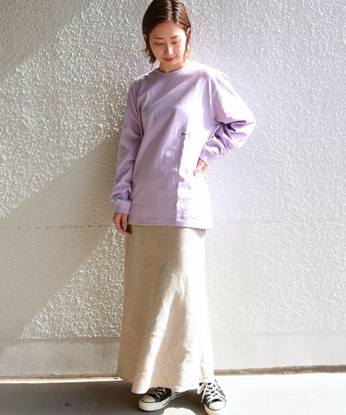 SHIPS（シップス）の「【WEB限定】SHIPS: マイクロ SHIPSロゴ ロングスリーブ Tシャツ (ロンT)（Tシャツ/カットソー・メンズ・ホワイト/ブラック/ベージュ/ネイビー/ラベンダー・MEDIUM/LARGE/X-LARGE）」の19枚目の写真