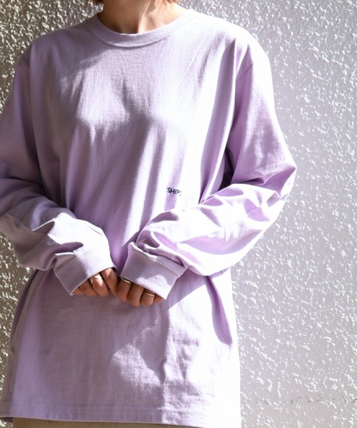 SHIPS（シップス）の「【WEB限定】SHIPS: マイクロ SHIPSロゴ ロングスリーブ Tシャツ (ロンT)（Tシャツ/カットソー・メンズ・ホワイト/ブラック/ベージュ/ネイビー/ラベンダー・MEDIUM/LARGE/X-LARGE）」の21枚目の写真