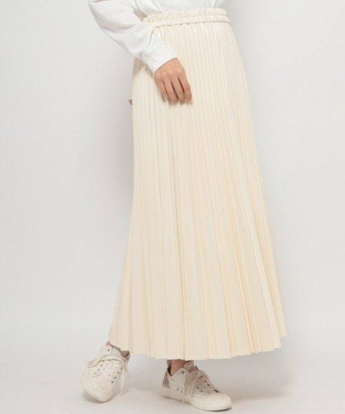 niko and...（ニコアンド）の「シャイニープリーツスカート（スカート・レディース・イエロー/ホワイト・MEDIUM/LARGE）」の4枚目の写真