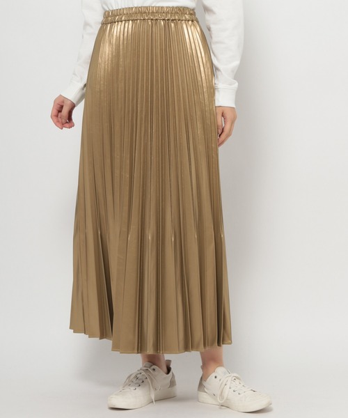 niko and...（ニコアンド）の「シャイニープリーツスカート（スカート・レディース・イエロー/ホワイト・MEDIUM/LARGE）」の6枚目の写真