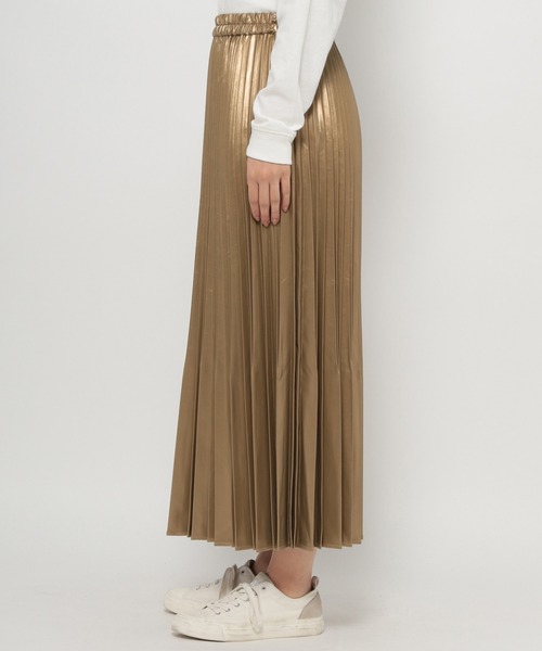 niko and...（ニコアンド）の「シャイニープリーツスカート（スカート・レディース・イエロー/ホワイト・MEDIUM/LARGE）」の3枚目の写真