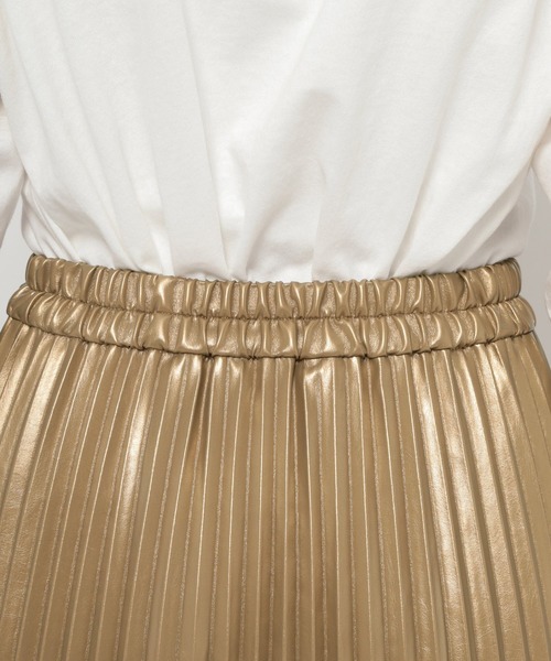niko and...（ニコアンド）の「シャイニープリーツスカート（スカート・レディース・イエロー/ホワイト・MEDIUM/LARGE）」の12枚目の写真
