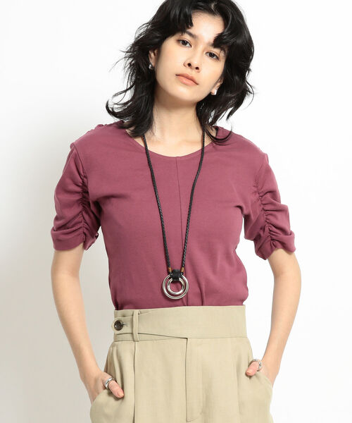 Ray BEAMS（レイビームス）の「Ray BEAMS / バックツイスト ハーフスリーブ Tシャツ（Tシャツ/カットソー・レディース・ブラック/ワイン・ONE SIZE）」の13枚目の写真