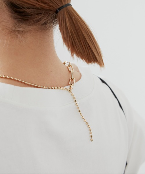 Aunt Marie's（アントマリーズ）の「BALL CHAIN COMBINATION NECKLACE / ボールチェーンコンビネーションネックレス（ネックレス・レディース・ゴールド/シルバー・FREE）」の4枚目の写真