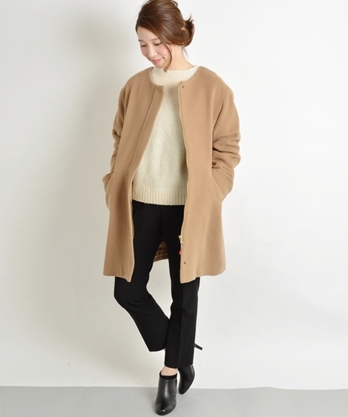 SHIPS for women(シップスフォーウィメン)の「5WAY インナー ダウン付き ウール フードコート(その他アウター・レディース・ベージュ/ネイビー/ライトブルー・38/36)」の22枚目の写真