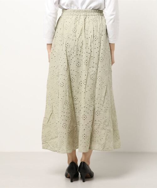 Lugnoncure（ルノンキュール）の「カットワークレースギャザースカート（スカート・レディース・グリーン/ブラック/オフホワイト・ﾌﾘ-）」の5枚目の写真