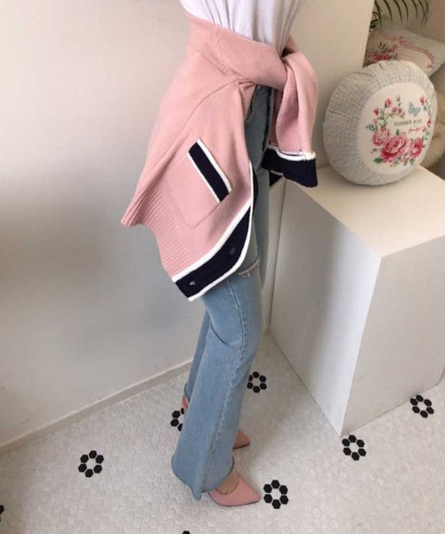 Jasmine Grandiflorum（ジャスミングランディフローラム）の「【Jasmine】バイカラーきれいめニットカーディガン（カーディガン/ボレロ・レディース・ブルー/ピンク/グリーン・FREE）」の10枚目の写真