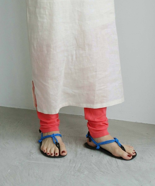 note et silence （ノートエシロンス）の「.シアーフライス　ロングレギンス（レギンス/スパッツ・レディース・ブラック/ホワイト/レモンイエロー/ピンク・FREE）」の15枚目の写真