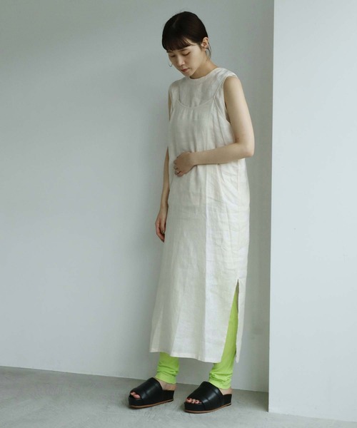 note et silence （ノートエシロンス）の「.シアーフライス　ロングレギンス（レギンス/スパッツ・レディース・ブラック/ホワイト/レモンイエロー/ピンク・FREE）」の22枚目の写真