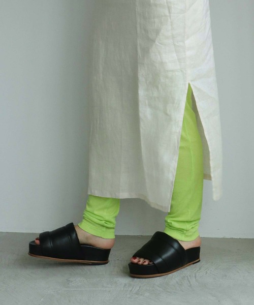 note et silence （ノートエシロンス）の「.シアーフライス　ロングレギンス（レギンス/スパッツ・レディース・ブラック/ホワイト/レモンイエロー/ピンク・FREE）」の19枚目の写真