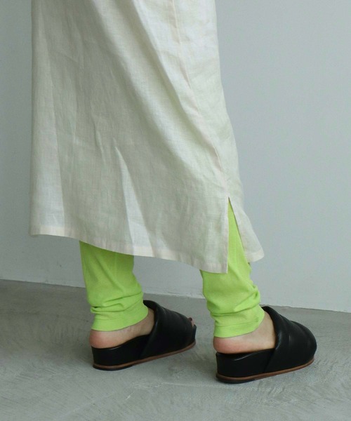 note et silence （ノートエシロンス）の「.シアーフライス　ロングレギンス（レギンス/スパッツ・レディース・ブラック/ホワイト/レモンイエロー/ピンク・FREE）」の20枚目の写真