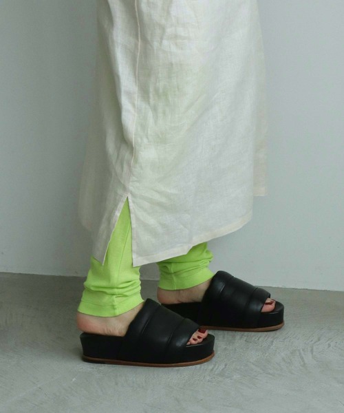 note et silence （ノートエシロンス）の「.シアーフライス　ロングレギンス（レギンス/スパッツ・レディース・ブラック/ホワイト/レモンイエロー/ピンク・FREE）」の18枚目の写真