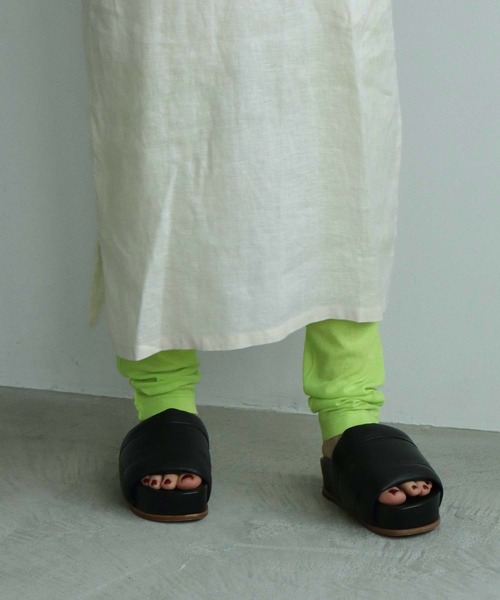 note et silence （ノートエシロンス）の「.シアーフライス　ロングレギンス（レギンス/スパッツ・レディース・ブラック/ホワイト/レモンイエロー/ピンク・FREE）」の17枚目の写真