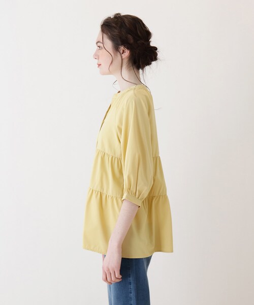 Cutie Blonde(キューティーブロンド)の「◆【S-L/2点セット】ティアードブラウス+インナー(シャツ/ブラウス・レディース・カーキ/マスタード/ナチュラル・01/02/03)」の11枚目の写真