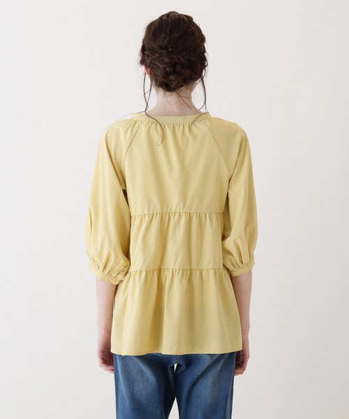 Cutie Blonde(キューティーブロンド)の「◆【S-L/2点セット】ティアードブラウス+インナー(シャツ/ブラウス・レディース・カーキ/マスタード/ナチュラル・01/02/03)」の10枚目の写真