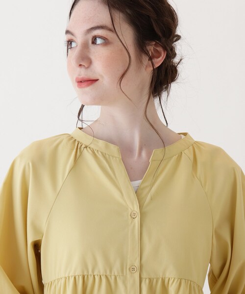 Cutie Blonde(キューティーブロンド)の「◆【S-L/2点セット】ティアードブラウス+インナー(シャツ/ブラウス・レディース・カーキ/マスタード/ナチュラル・01/02/03)」の12枚目の写真