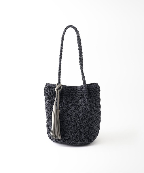 JOURNAL STANDARD relume（ジャーナルスタンダード　レリューム）の「●RELUME ペーパーフリンジバッグ◆（かごバッグ・レディース・カーキ/ナチュラル/ネイビー/オレンジ・FREE）」の7枚目の写真