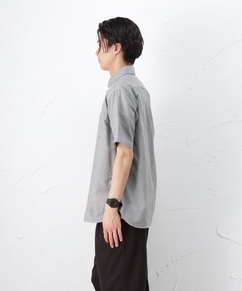 100% ORGANIC COTTON(100パーセントオーガニックコットン)の「強さとしなやかさを併せ持つオックス素材 ボタンダウン半袖シャツ 無地(シャツ/ブラウス・メンズ・ホワイト/グレー/ブルー・M/L/XL/S)」の22枚目の写真