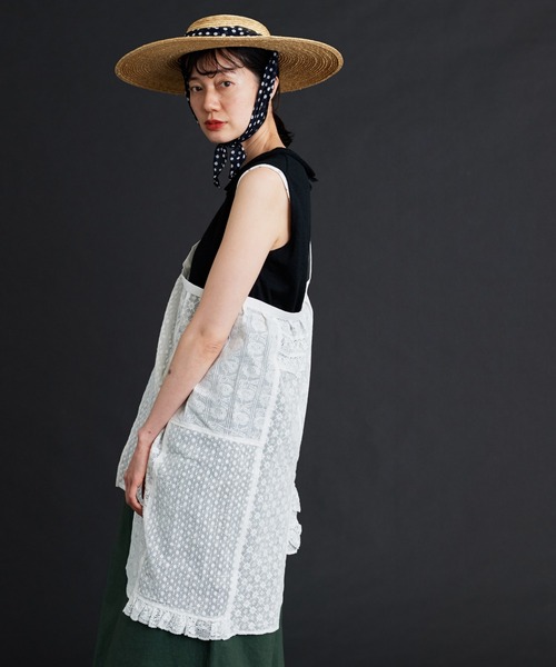Malle（マル）の「malle レースパッチワーク エプロン（ベルト