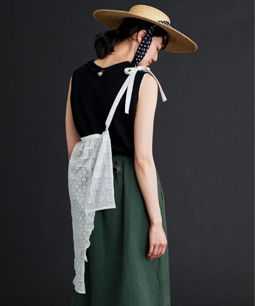 Malle（マル）の「malle レースパッチワーク エプロン（ベルト