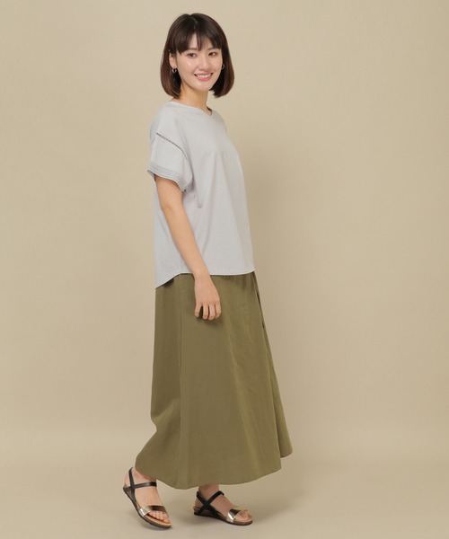 IKKA LOUNGE(イッカラウンジ)の「シルケット袖レースプルオーバー(Tシャツ/カットソー・レディース・ライトグレー/ブラック/レッド/オフホワイト・M/L)」の13枚目の写真