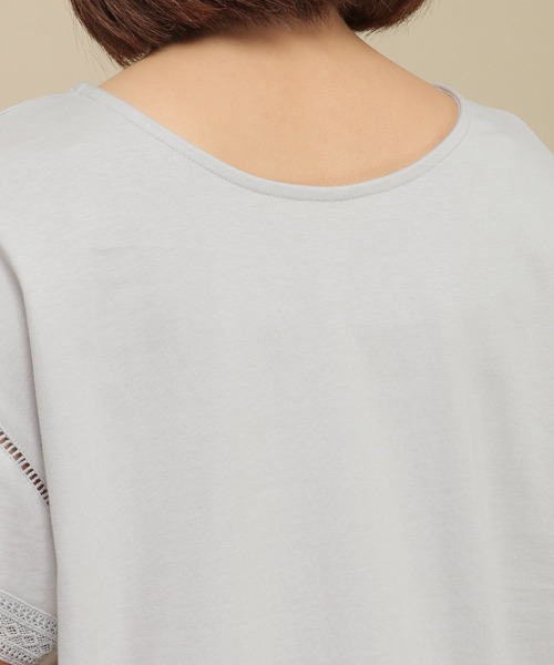 IKKA LOUNGE(イッカラウンジ)の「シルケット袖レースプルオーバー(Tシャツ/カットソー・レディース・ライトグレー/ブラック/レッド/オフホワイト・M/L)」の9枚目の写真