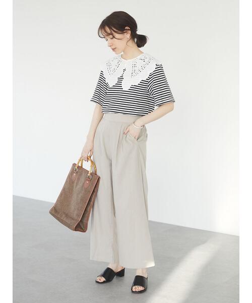 RAY CASSIN FAVORI（レイカズンフェバリ）の「・RAY CASSIN リネンタッチワイドパンツ＊（その他パンツ・レディース・カーキ/グレイッシュベージュ/ブラック・FREE）」の16枚目の写真