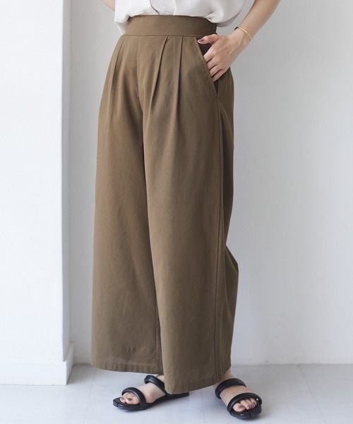 RAY CASSIN FAVORI（レイカズンフェバリ）の「・RAY CASSIN リネンタッチワイドパンツ＊（その他パンツ・レディース・カーキ/グレイッシュベージュ/ブラック・FREE）」の3枚目の写真