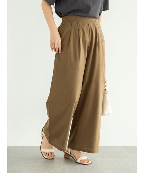 RAY CASSIN FAVORI（レイカズンフェバリ）の「・RAY CASSIN リネンタッチワイドパンツ＊（その他パンツ・レディース・カーキ/グレイッシュベージュ/ブラック・FREE）」の4枚目の写真
