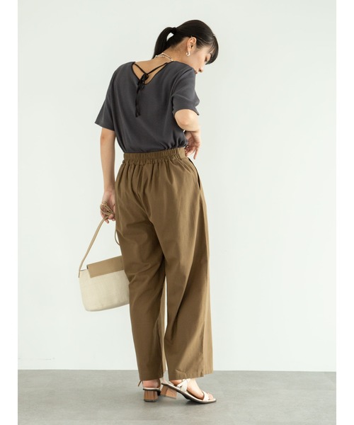 RAY CASSIN FAVORI（レイカズンフェバリ）の「・RAY CASSIN リネンタッチワイドパンツ＊（その他パンツ・レディース・カーキ/グレイッシュベージュ/ブラック・FREE）」の8枚目の写真