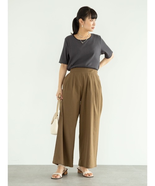 RAY CASSIN FAVORI（レイカズンフェバリ）の「・RAY CASSIN リネンタッチワイドパンツ＊（その他パンツ・レディース・カーキ/グレイッシュベージュ/ブラック・FREE）」の12枚目の写真