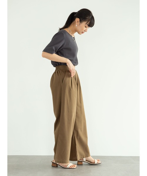 RAY CASSIN FAVORI（レイカズンフェバリ）の「・RAY CASSIN リネンタッチワイドパンツ＊（その他パンツ・レディース・カーキ/グレイッシュベージュ/ブラック・FREE）」の10枚目の写真