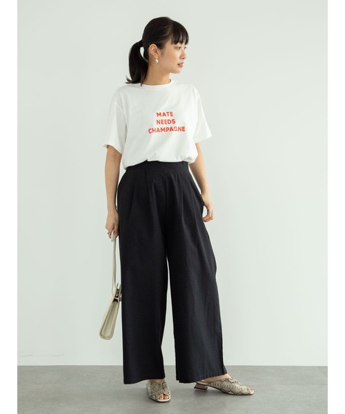 RAY CASSIN FAVORI（レイカズンフェバリ）の「・RAY CASSIN リネンタッチワイドパンツ＊（その他パンツ・レディース・カーキ/グレイッシュベージュ/ブラック・FREE）」の6枚目の写真