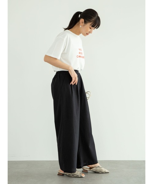 RAY CASSIN FAVORI（レイカズンフェバリ）の「・RAY CASSIN リネンタッチワイドパンツ＊（その他パンツ・レディース・カーキ/グレイッシュベージュ/ブラック・FREE）」の5枚目の写真