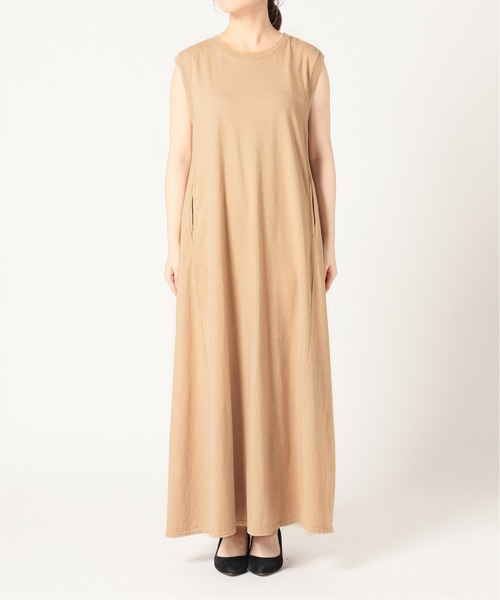 SLOBE IENA（スローブイエナ）の「21/- 天竺ロングワンピース【手洗い可能】◆（ワンピース・レディース・ベージュ/パープル/グレー/サックスブルー・38/36）」の15枚目の写真