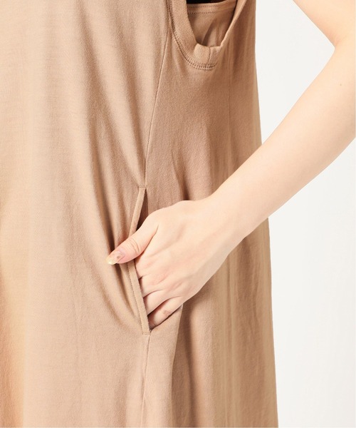 SLOBE IENA（スローブイエナ）の「21/- 天竺ロングワンピース【手洗い可能】◆（ワンピース・レディース・ベージュ/パープル/グレー/サックスブルー・38/36）」の6枚目の写真