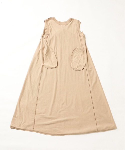 SLOBE IENA（スローブイエナ）の「21/- 天竺ロングワンピース【手洗い可能】◆（ワンピース・レディース・ベージュ/パープル/グレー/サックスブルー・38/36）」の11枚目の写真