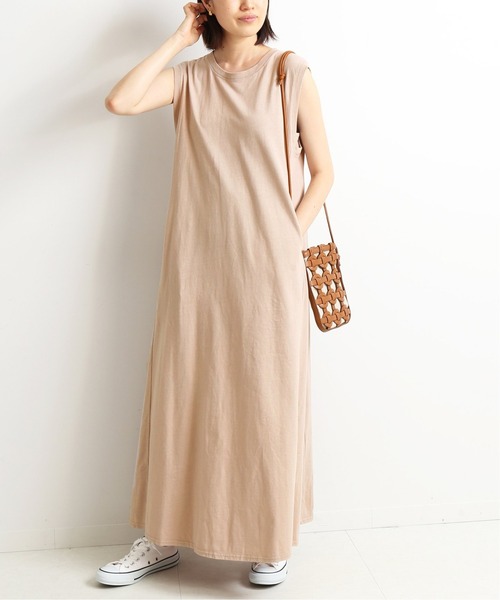 SLOBE IENA（スローブイエナ）の「21/- 天竺ロングワンピース【手洗い可能】◆（ワンピース・レディース・ベージュ/パープル/グレー/サックスブルー・38/36）」の18枚目の写真