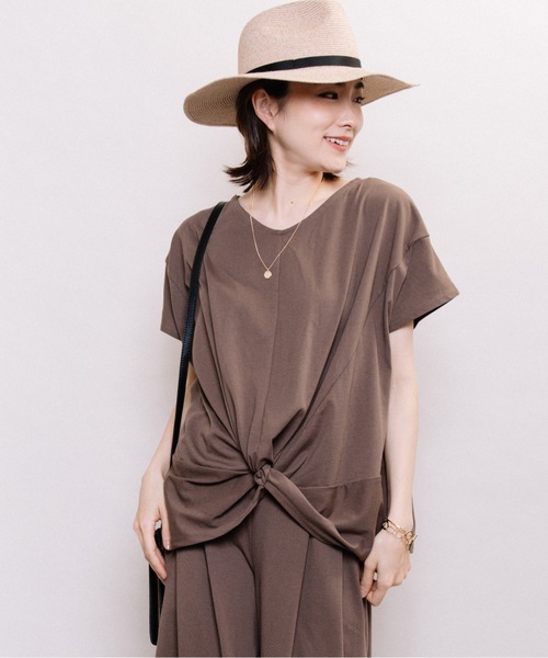 ELVENCE DEUX(エルベンスドゥ)の「キレイメ2WAYPO【SETUP可】(Tシャツ/カットソー・レディース・ブラック/ベージュ/ピンク/グリーン/モカ・MEDIUM/LARGE)」の3枚目の写真