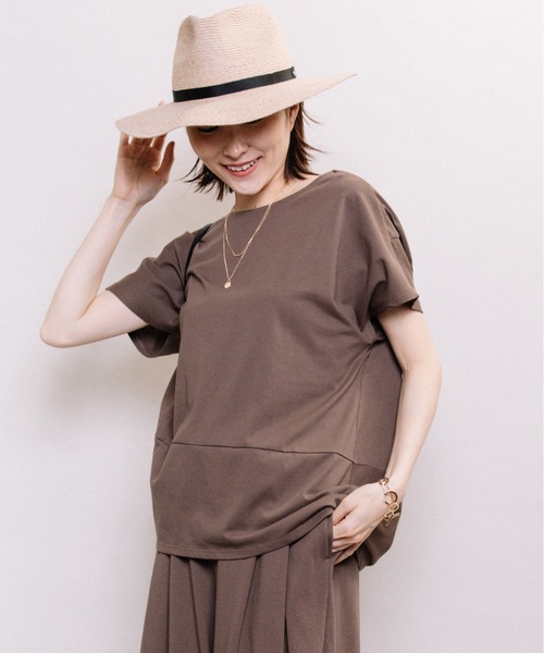 ELVENCE DEUX(エルベンスドゥ)の「キレイメ2WAYPO【SETUP可】(Tシャツ/カットソー・レディース・ブラック/ベージュ/ピンク/グリーン/モカ・MEDIUM/LARGE)」の17枚目の写真