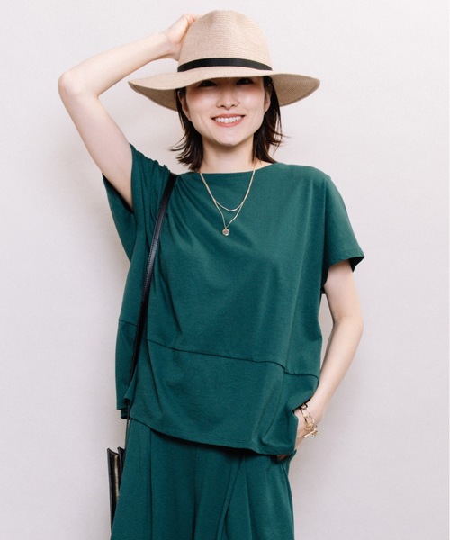 ELVENCE DEUX(エルベンスドゥ)の「キレイメ2WAYPO【SETUP可】(Tシャツ/カットソー・レディース・ブラック/ベージュ/ピンク/グリーン/モカ・MEDIUM/LARGE)」の22枚目の写真
